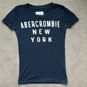 Abercrombie & Fitch navy blue short sleeved shirt